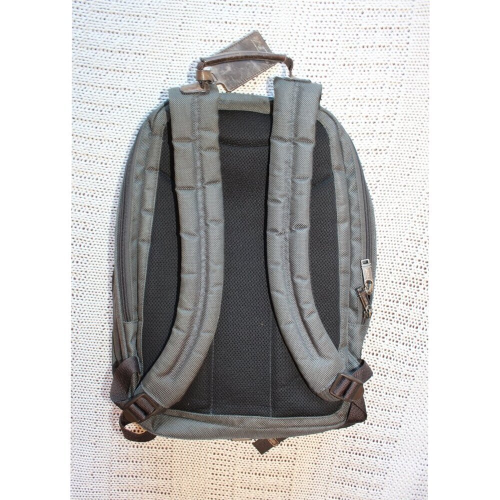 TUMI Ballistic Nylon Backpack Carry Laptop Dark Grey Business Travel - Picture 2 of 7